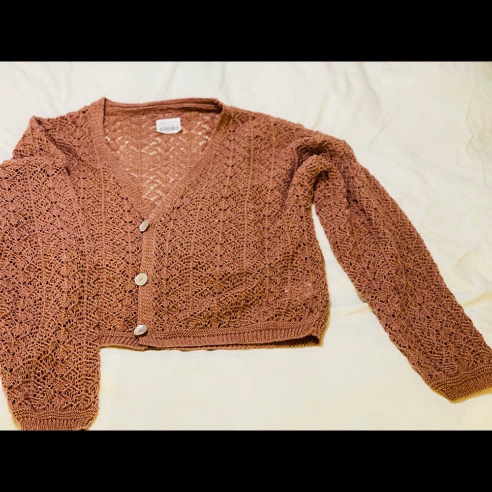 CROCHET salmon color cardigan 🧶